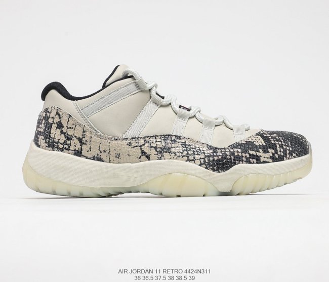 Air Jordan 11 Low Snakeskin Light Bone Sneakers Womens Shoes 4424N311 Whatapp