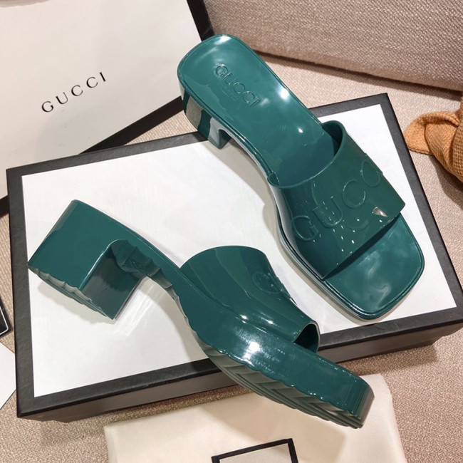 Gucci Womens Shoes Sandals Slides Slippers Luxury Brand Thick Sole 5cm Heel Design Women's GG slide sandal with Original Box Whatapp