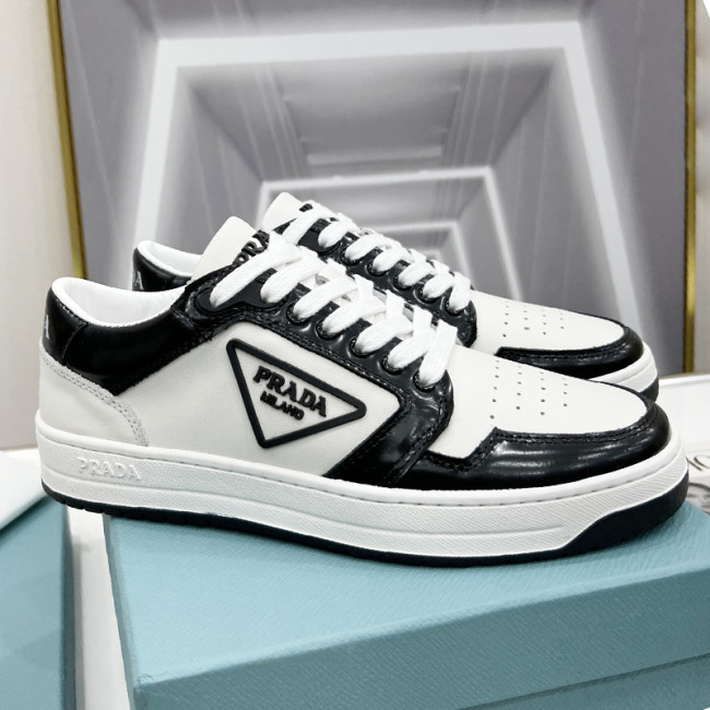 Prada Mens Shoes Casual Luxury Brand Breathable Sneakers with Original Box Downtown leather sneakers 2EE364_3LKG_F0964 Whatapp