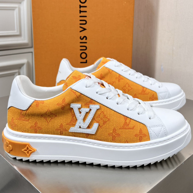 Louis Vuitton Mens Shoes Sneakers Lace-Up Luxury Brand Fashion TIME OUT SNEAKER with Original Box Whatapp