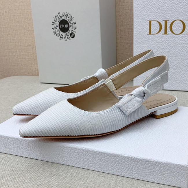 Dior Women Shoes Pumps Luxury Design Fashion Type Flat Heel Shoes for Wedding Style J'ADIOR SLINGBACK BALLERINA Cotton Fabric with Original Box Flat Whatapp