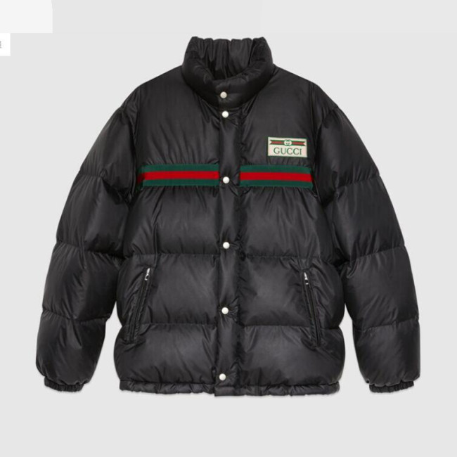 Gucci Design Mens Womens Winter Windprood Down Jackets Keep Warm 90% White Duck Down Water repellent down jacket in black 666560 Z8AQX 1043 Whatapp