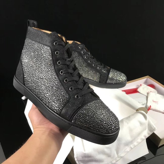 Christian Louboutin Mens Shoes Luxury Brand Red Bottom Design Louis Junior Spikes Flat with Original Box CL sneakers Whatapp