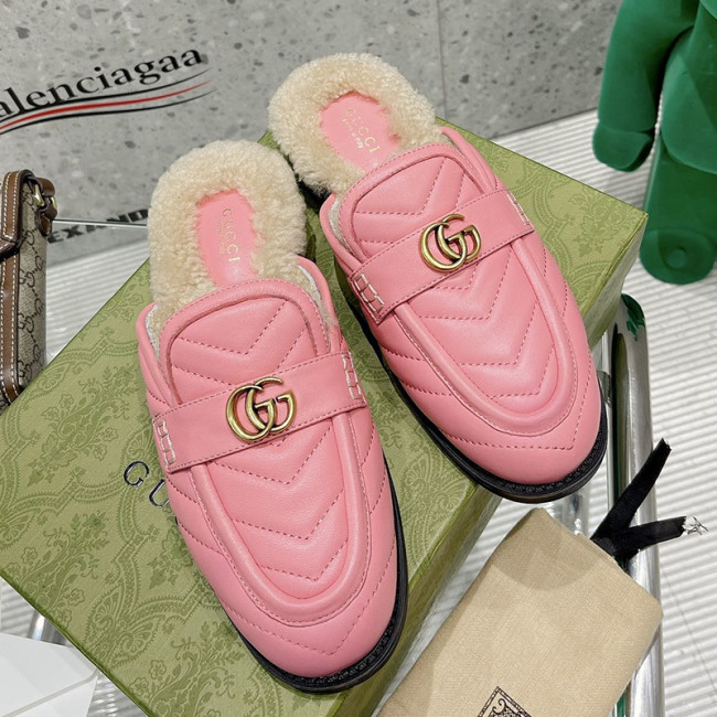 Gucci Womens Shoes Casual Loafers Design Luxury Brand Leather Princetown with Original Box Whatapp