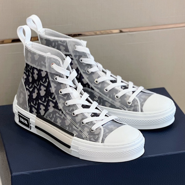 Dior Mens Shoes Sneakers Casual Luxury Brand B23 HIGH-TOP SNEAKER Dior Oblique Canvas with Original Box 3SH118ZMK_H761 Whatapp