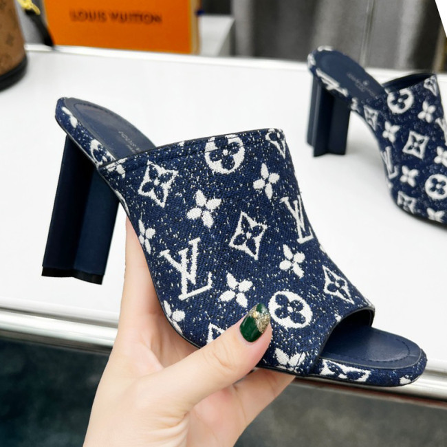 Louis Vuitton Womens Shoes Sandals Slippers Luxury Brand SILHOUETTE MULE 1A9PX4 Monogram denim with Original Box Whatapp