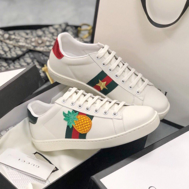 Gucci Womens Shoes Fashion Sneakers Lace-Up Luxury Brand Women's Ace Embroidered Sneaker with Original Box Whatapp