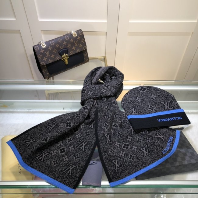 Louis Vuitton Scarves Men Womens Fashion Scarf and Hats Set with Original Box Whatapp