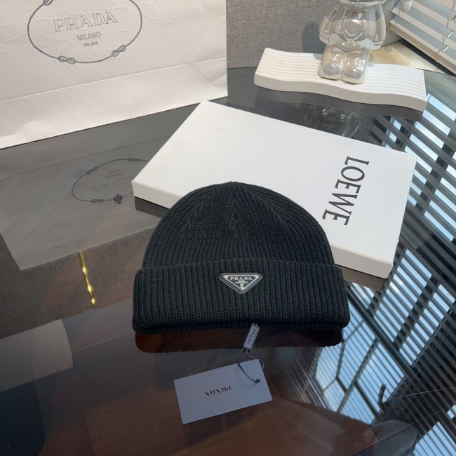 Prada Men Womens Hats Luxury Brand Design Prada Knit Hat with Original Box