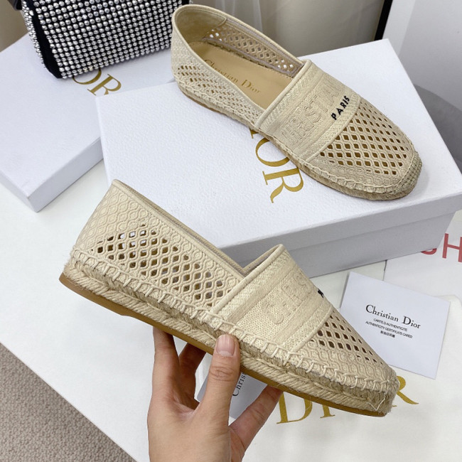 Dior Women Shoes Luxury Brand Design Dior Granville Espadrille Mesh Embroidery Womens Shoes KCB585EMR_S900 Whatapp