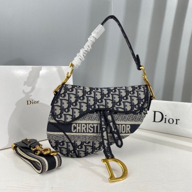 Dior Womens Bag Saddle Bag Luxury Brand Fashion SADDLE BAG Blue Dior Oblique Embroidered Velvet Whatapp