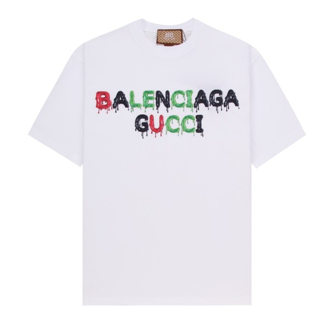 Gucci x Balenciaga Luxury Brand Women Mens Short Sleeve T-Shirt Whatapp