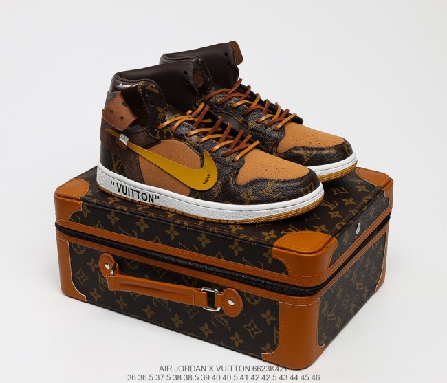 Louis Vuitton x Air Jordan 1 Pinnacle AJ Womens Mens Shoes Fashion Sneakers Lace-Up Design Luxury Brand with Original Box Whatapp