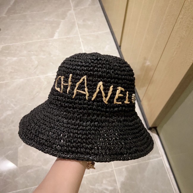 Chanel Womens Hats Luxury Brand Bucket Straw Hat with Original Box