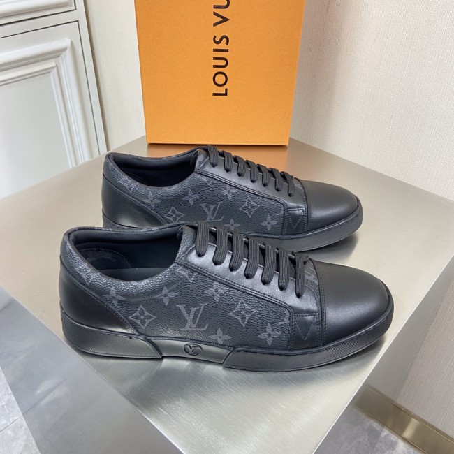 Louis Vuitton Mens Shoes Fashion Sneakers Luxury Brand MATCH-UP SNEAKER Monogram Eclipse Canvas 1A2R4S Whatapp