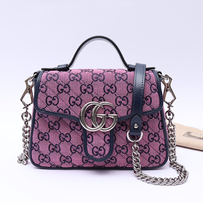 Gucci Womens Bags Handbags Shoulder Messenger Bags Luxury Brand GG Marmont mini top handle bag with Original Box Whatapp