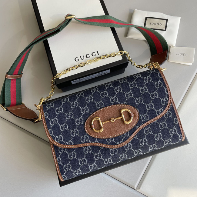 Gucci Womens Bags Luxury Brand Gucci Horsebit 1955 small bag in GG Supreme with Original Box 677286 HUHHX 9759 Whatapp