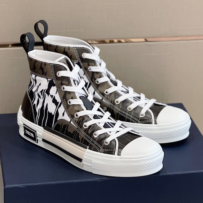 Dior Mens Shoes Sneakers Casual Luxury Brand B23 HIGH-TOP SNEAKER Dior Oblique Canvas with Original Box 3SH118ZMK_H761 Whatapp