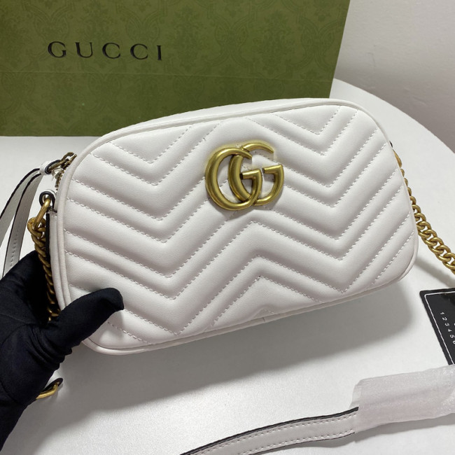 Gucci Womens Bags Crossbody Design Shoulder Bags Luxury Brand White Leather GG Marmont Small Shoulder Bag 447632 DTD1T 9022 Whatapp