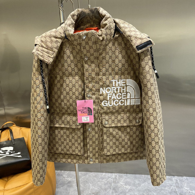 Gucci X The North Face Design Mens Womens Winter Windprood Down Jackets Keep Warm 90% White Duck Down Whatapp