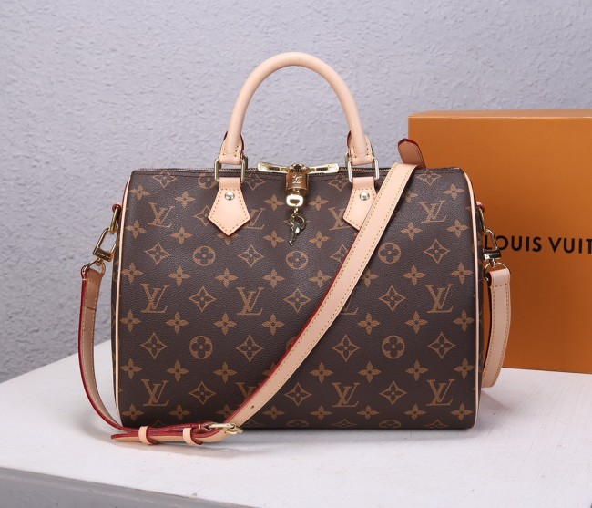 Louis Vuitton Womens Bags Luxury Brand Fashion Type SPEEDY BANDOULIERE 30 Monogram Canvas M41112 with Original Box Whatapp