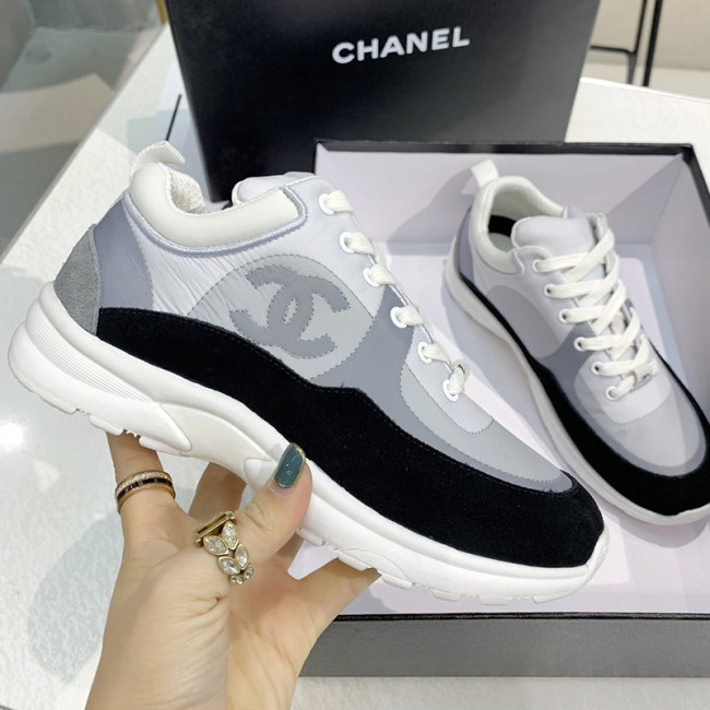 Chanel Womens Shoes Sneakers Suede Calfskin & Nylon with Original Box Whatapp