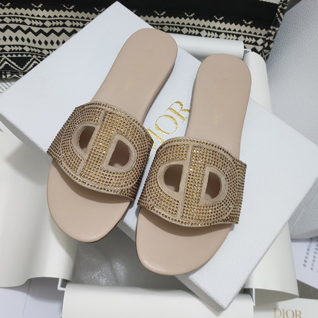 Dior Women Shoes Mule DWAY SLIDE Luxury Brand Womens Sandals Slippers with Original Box Whatapp