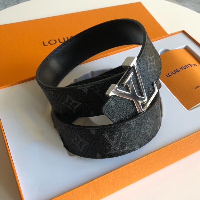 Louis Vuitton Mens Belts Luxury Brand Design LV INITIALES 40MM REVERSIBLE Monogram Eclipse M9043U with Original Box Whatapp