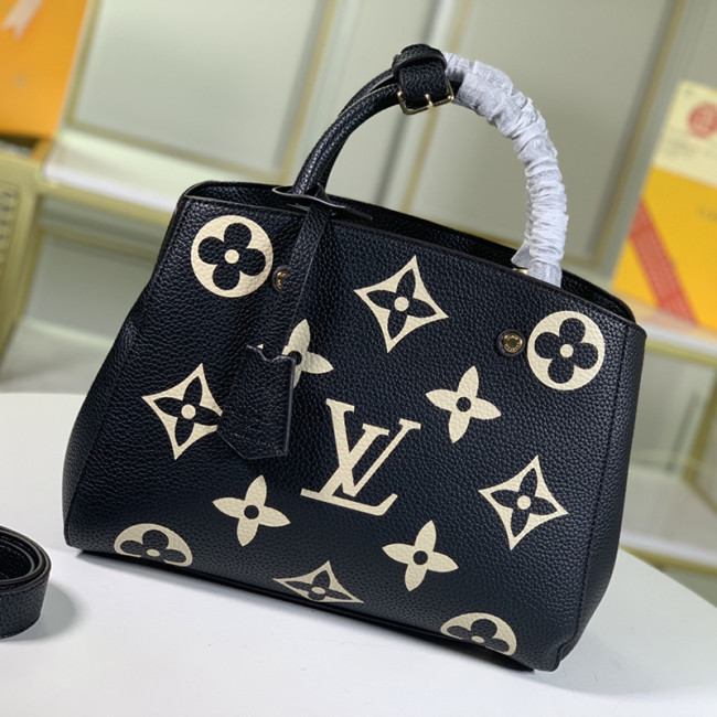 Louis Vuitton Womens Bags Crossbody Bags Luxury Brand MONTAIGNE MM Bicolor Monogram Empreinte Leather with Original Box M45499 Whatapp