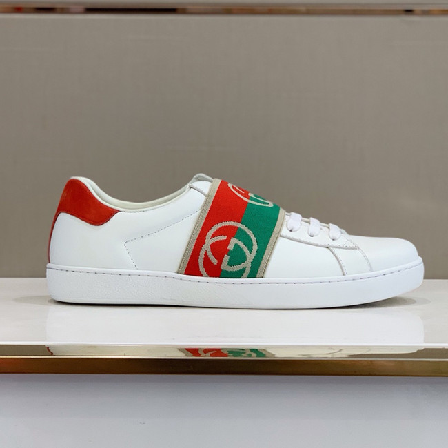 Gucci Womens Shoes Fashion Sneakers Luxury Brand Women's Ace sneaker with elastic Web in White Leather with Original Box Whatapp