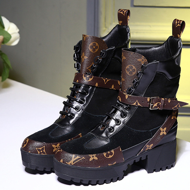 Louis Vuitton Women Shoes Boots Luxury Brand Fashion Ankle Boots LAUREATE PLATFORM DESERT BOOT Whatapp