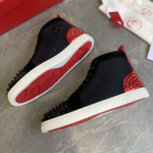 Christian Louboutin Mens Shoes Luxury Brand Red Bottom Design Louis Junior Spikes Flat with Original Box CL sneakers Whatapp