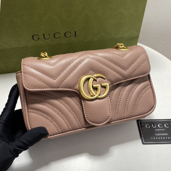 Gucci Womens Bags Shoulder Messenger Bag Luxury Brand Gucci GG Marmont matelassé mini bag with Original Box 446744 UM8AF 4340 Whatapp