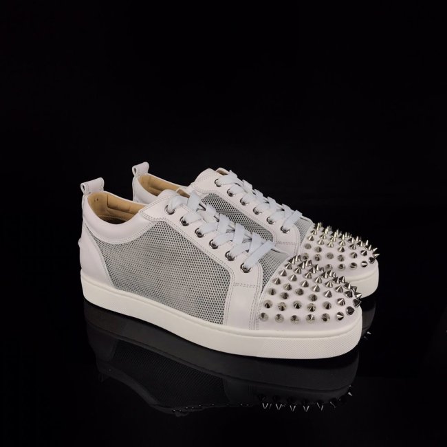 Christian Louboutin Mens Shoes Luxury Brand Red Bottom Design Louis Junior Spikes Flat with Original Box CL sneakers Whatapp