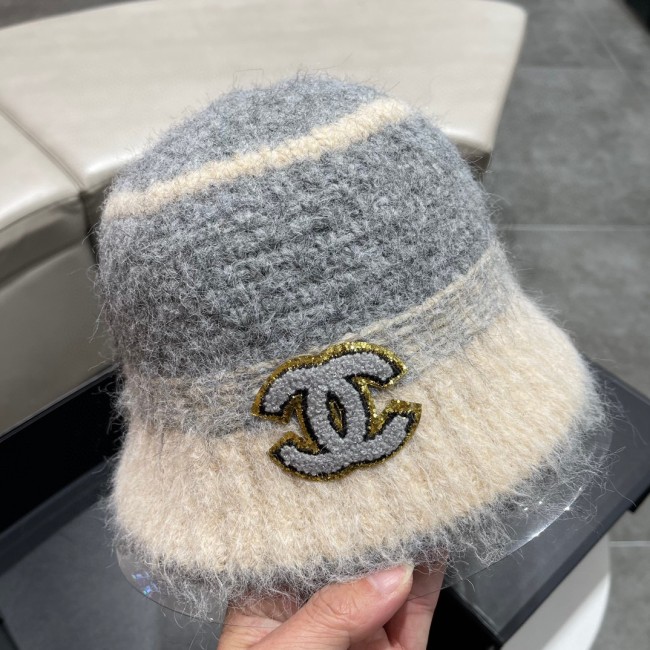 Chanel Womens Hats Luxury Brand Knit Bucket Hat with Original Box