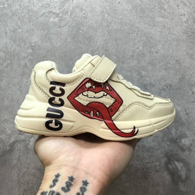 Gucci Kids Shoes Sneakers Breathable Children Casual Walking Sneakers with Original Box Rhyton Sneaker Whatapp