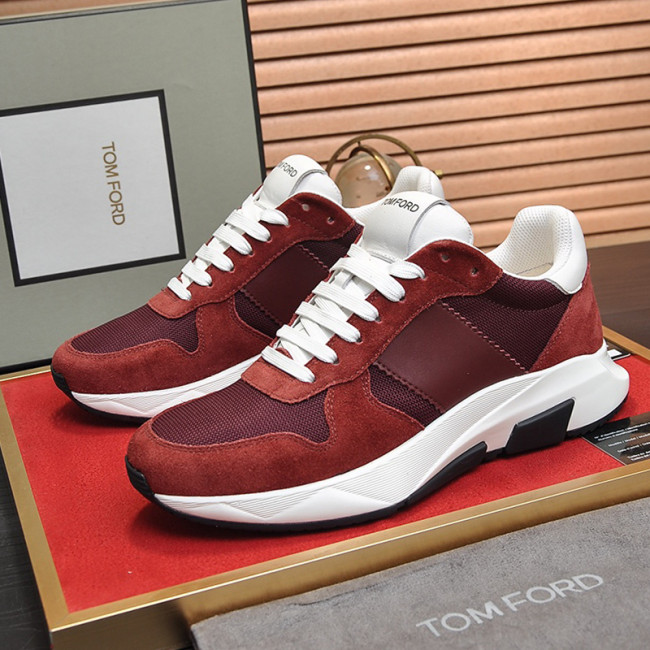 Tom Ford Mens Shoes Fashion Sneakers Luxury Brand Casual ShoesSUEDE AND NEOPRENE JAGO SNEAKER with Original Box Whatapp