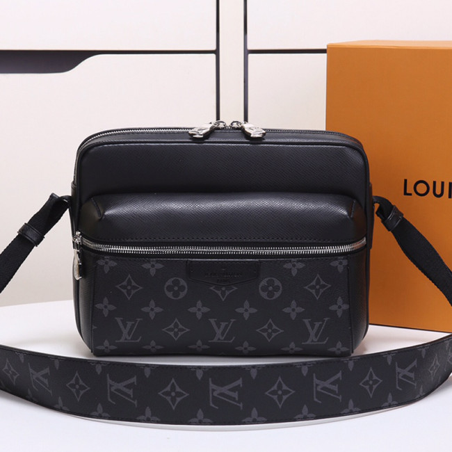 Louis Vuitton Mens Bag Luxury Brand Fashion Type Outdoor Messenger M30233 with Original Box Black Taiga cowhide leather and Monogram Eclipse coated canvas Whatapp