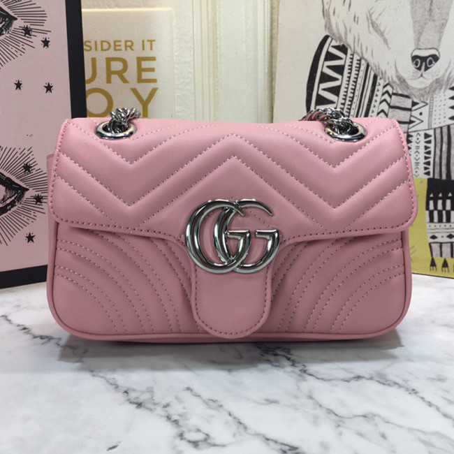 Gucci Womens Bags Shoulder Messenger Bag Luxury Brand Gucci GG Marmont matelassé mini bag with Original Box 446744 UM8AN 1711 Whatapp