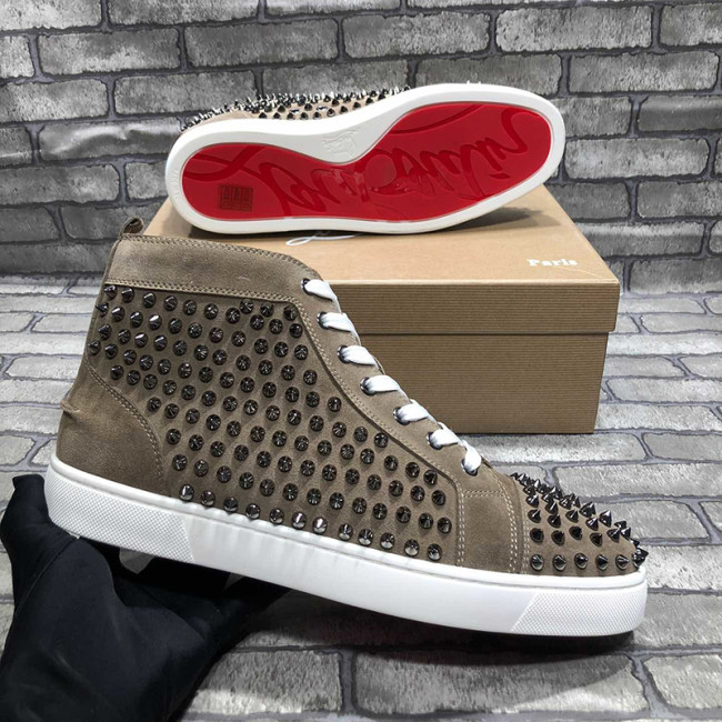 Christian Louboutin Mens Shoes Luxury Brand Red Bottom Design Louis Junior Spikes Flat with Original Box CL sneakers Whatapp