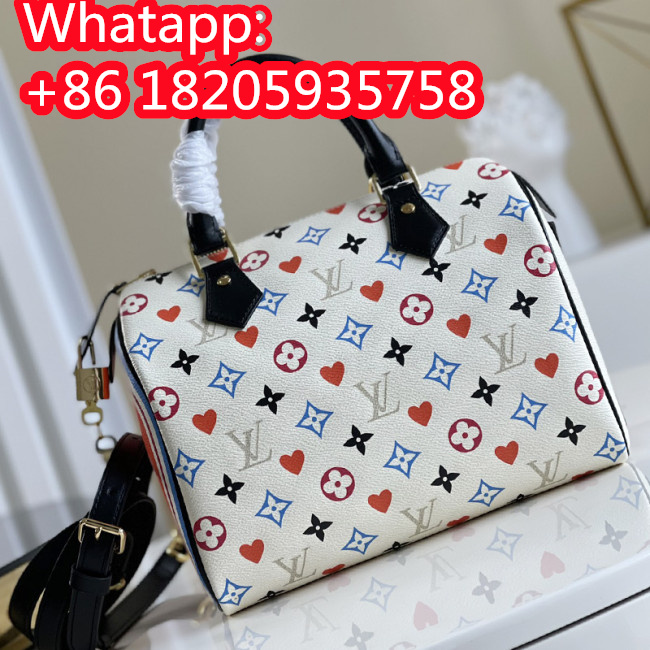 Louis Vuitton Womens Bag GAME ON SPEEDY BANDOULIÈRE 25 White Transformed Game On Monogram canvas M57466 Whatapp