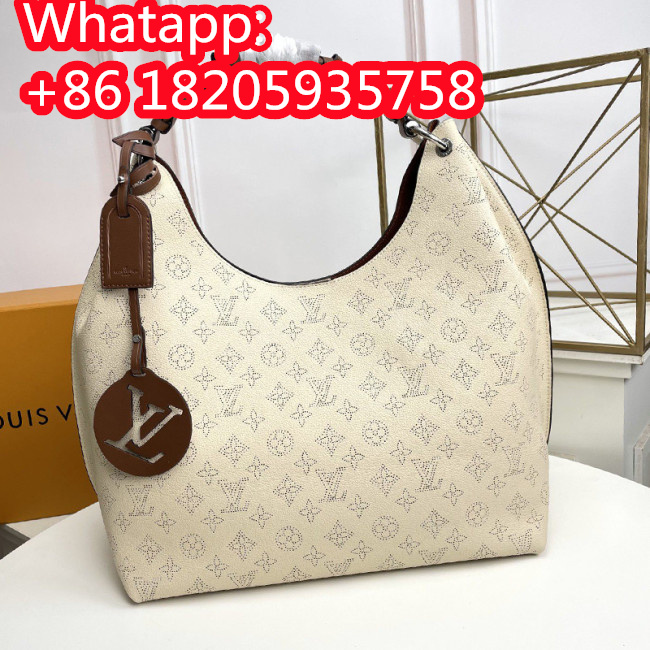 Louis Vuitton Womens Bags Messenger Shoulder Bags Handbags Luxury Brand CARMEL M53188 Crème Beige Mahina perforated calf leather Whatapp