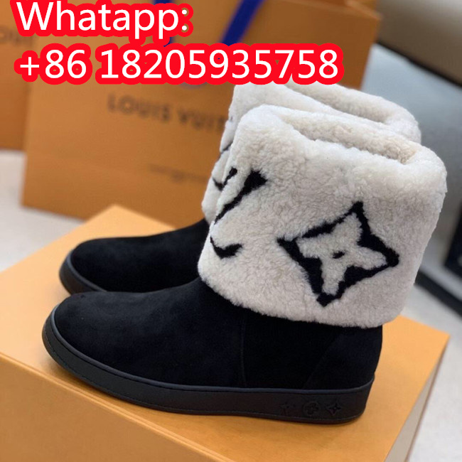 Louis Vuitton Women Shoes Snow Boots Luxury Brand SNOWDROP FLAT ANKLE BOOT with Original Box Whatapp