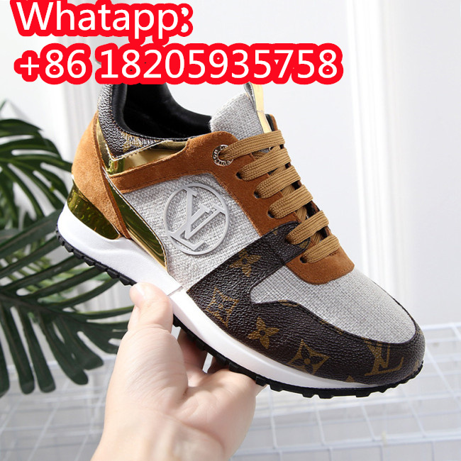 Louis Vuitton Women Shoes Sneakers Luxury Brand Lace-Up Run Away Sneaker with Original Box Whatapp