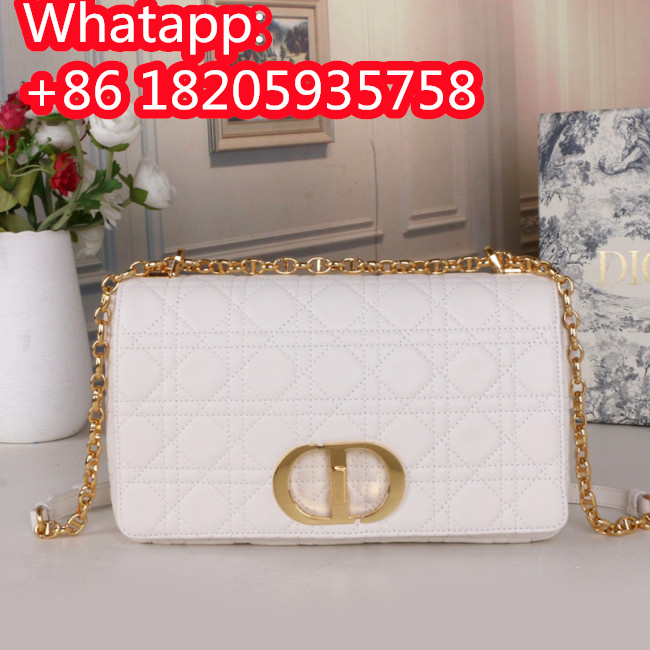 Dior Womens Bags Crossbody Bag LARGE DIOR CARO BAG Ivory Supple Cannage Calfskin with Original Box M9243UWHC_M35U Whatapp