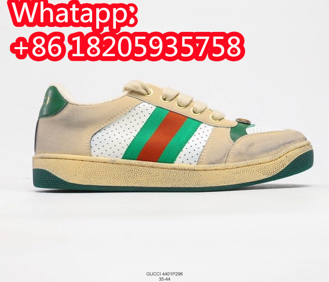 Gucci Distressed Screener Sneakers Men Womens Shoes 4401E296 Whatapp