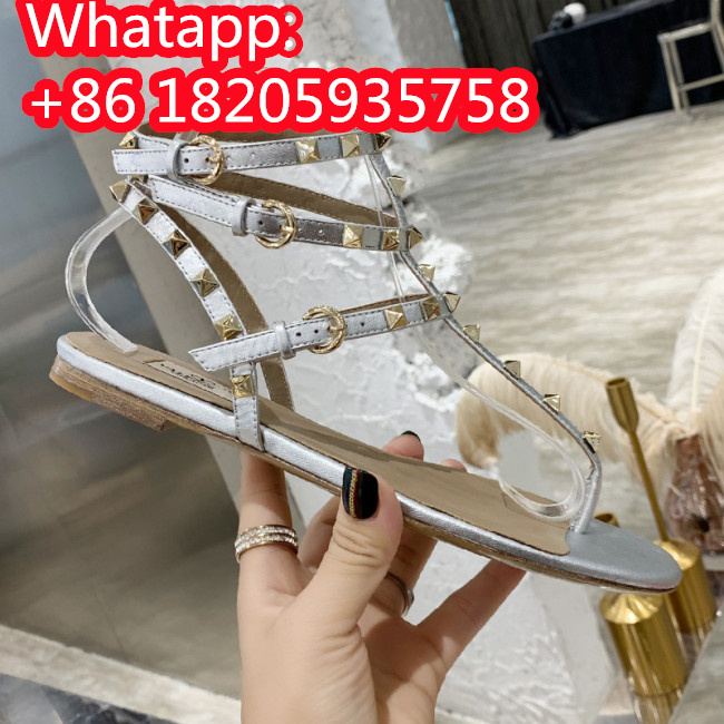 Valentino Women Shoes Mule Flip Flop Sandals ROMAN STUD SLIDE SANDAL IN QUILTED NAPPA with Original Box Luxury Brand Whatapp