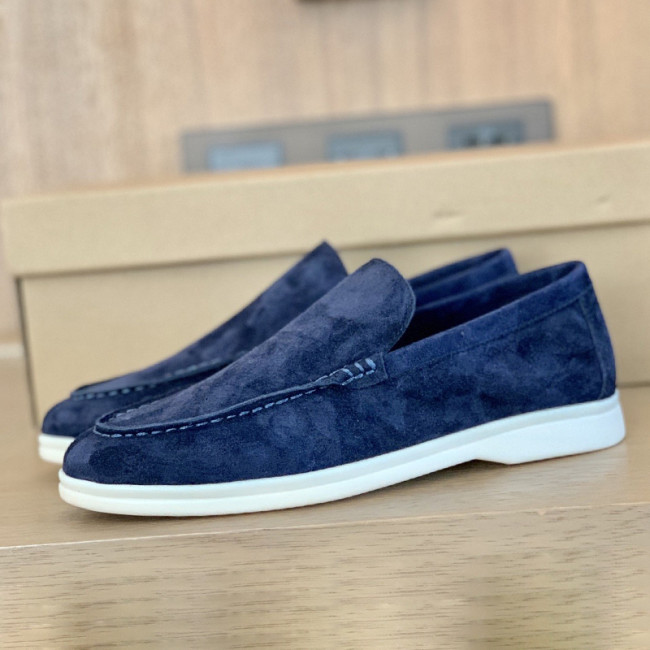 Loro Piana Womens Shoes Loafers Casual Design Luxury Brand Fashion Shoes for Women with Original Box Dark Blue Whatapp