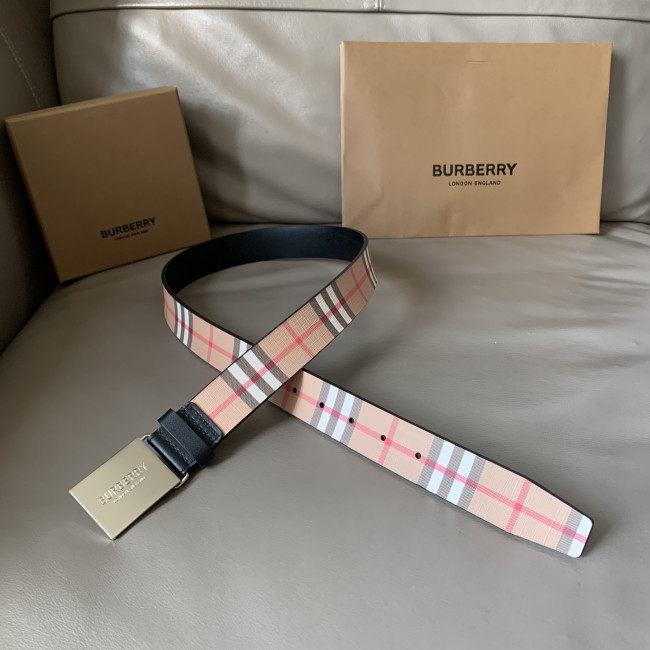 Burberry Mens Belt Luxury Brand Design Fashion Type with Original Box Reversible Plaque Buckle Vintage Check and Leather Belt Whatapp