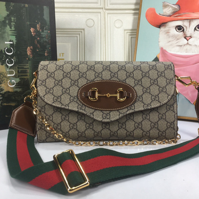 Gucci Womens Bags Luxury Brand Gucci Horsebit 1955 small bag in GG Supreme with Original Box 677286 HUHHX 8565 Whatapp